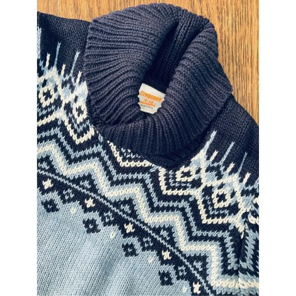 NEW GYMBORee Baby 6-12 Months Blue Navy Shawl Collar Sweater